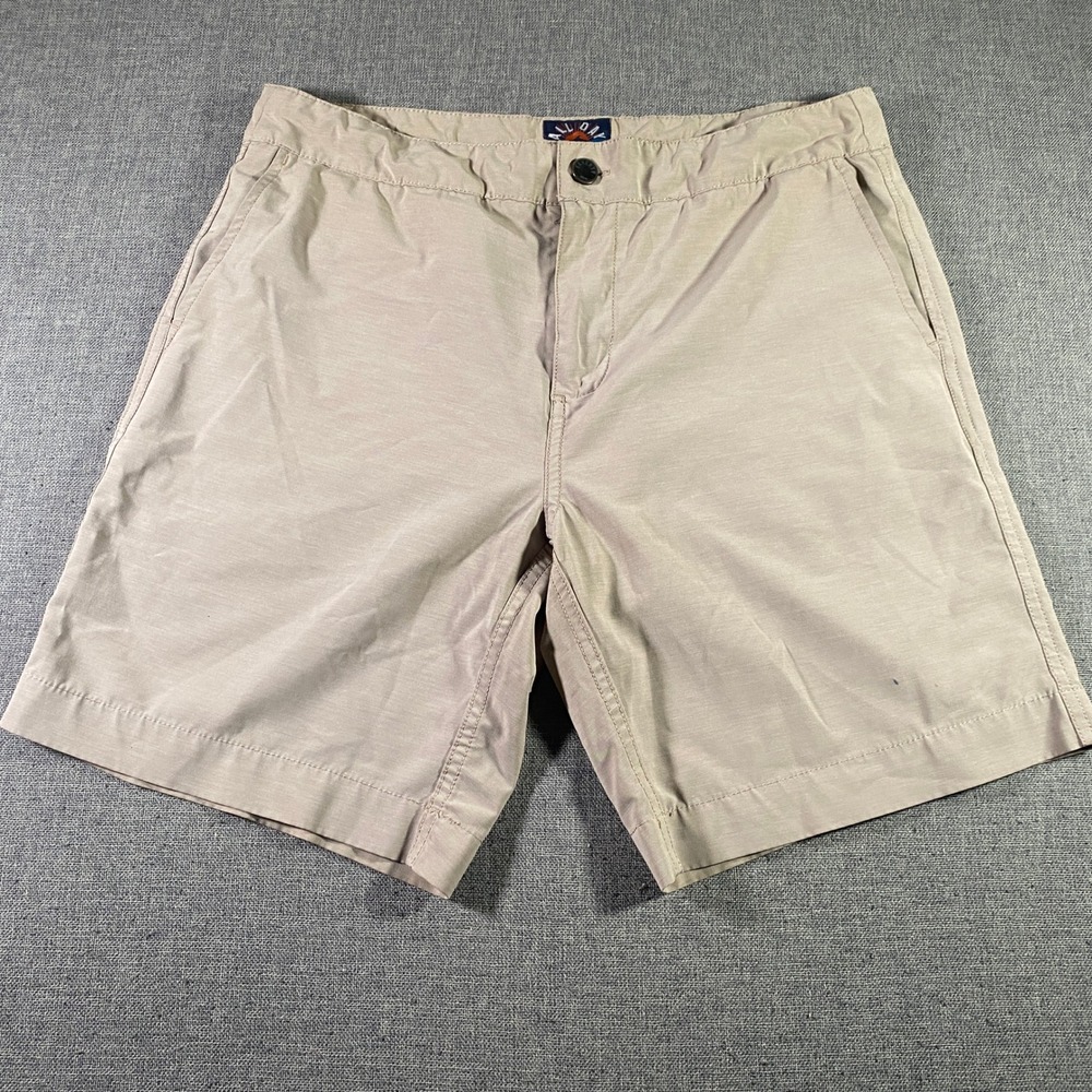 All Day Shorts Mens 33 Beige Casual Flat Front Hybrid Drawstring Lightweight